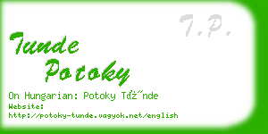 tunde potoky business card